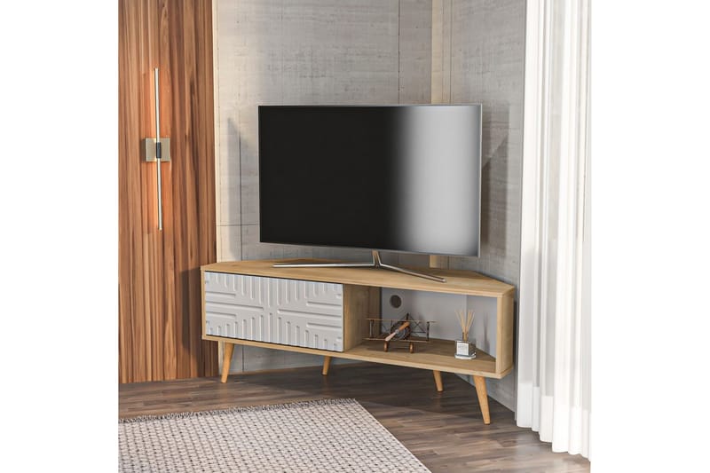 Abbas Tv-bänk 140 cm - Ek/Vit - Möbler - Vardagsrum - Tv-möbler & mediamöbler - Tv-bänkar