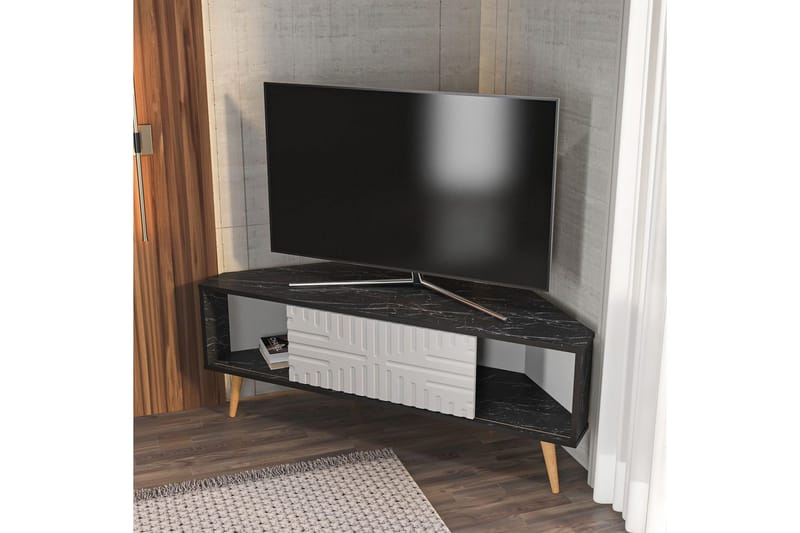 Abbas Tv-bänk 140 cm - Svart/Vit - Möbler - Vardagsrum - Tv-möbler & mediamöbler - Tv-bänkar