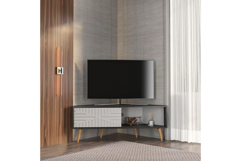Abbas Tv-bänk 140 cm - Svart/Vit - Möbler - Vardagsrum - Tv-möbler & mediamöbler - Tv-bänkar