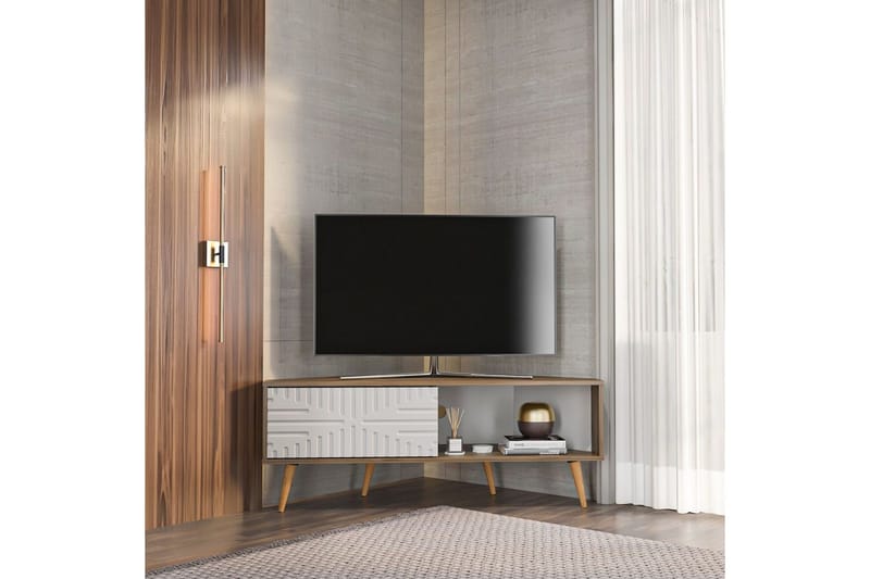 Abbas Tv-bänk 140 cm - Valnöt/Vit - Möbler - Vardagsrum - Tv-möbler & mediamöbler - Tv-bänkar