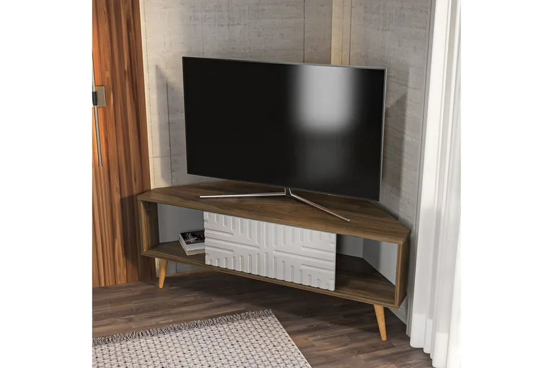 Abbas Tv-bänk 140 cm - Valnöt/Vit - Möbler - Vardagsrum - Tv-möbler & mediamöbler - Tv-bänkar