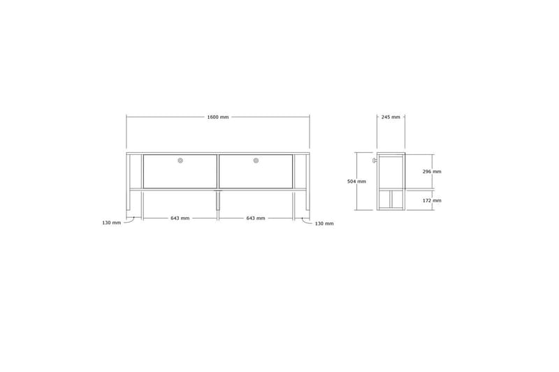Ahu Tv-bänk 160 cm - Valnöt - Möbler - Vardagsrum - Tv-möbler & mediamöbler - Tv-bänkar
