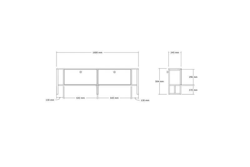 Ahu Tv-bänk 160 cm - Valnöt - Möbler - Vardagsrum - Tv-möbler & mediamöbler - Tv-bänkar