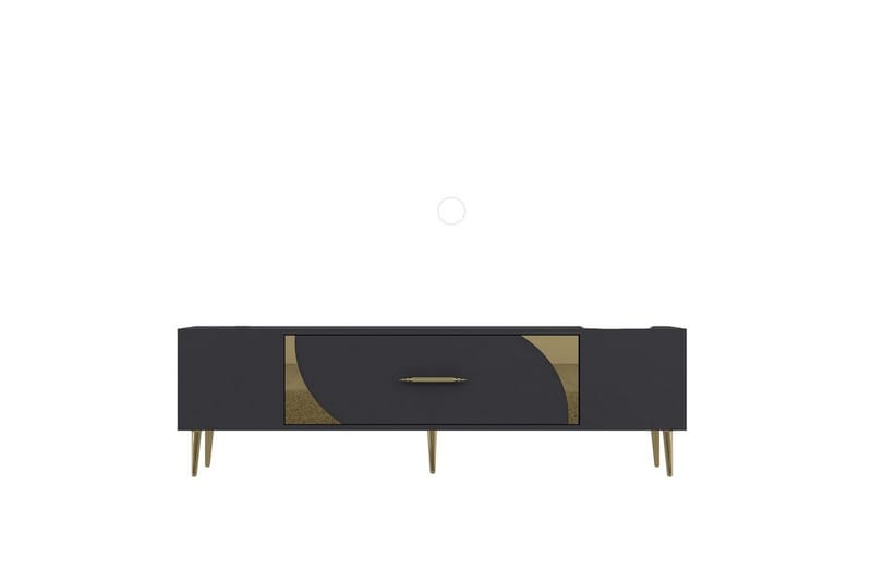 Aldor Tv-bänk 150 cm, Antracit/Guld