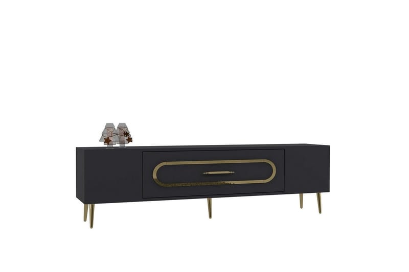 Aldor Tv-bänk 150 cm - Antracit/Guld - Möbler - Vardagsrum - Tv-möbler & mediamöbler - Tv-bänkar
