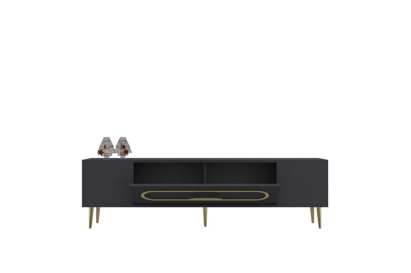 Aldor Tv-bänk 150 cm - Antracit/Guld - Möbler - Vardagsrum - Tv-möbler & mediamöbler - Tv-bänkar
