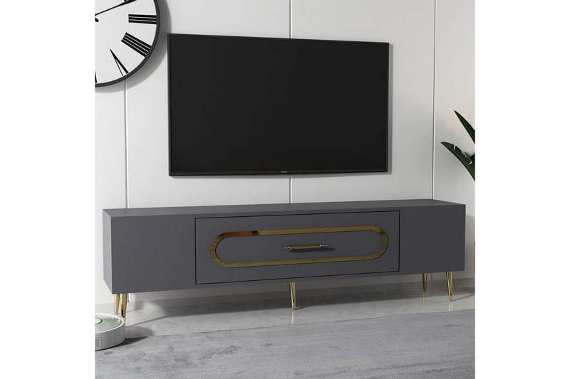 Aldor Tv-bänk 150 cm - Antracit/Guld - Möbler - Vardagsrum - Tv-möbler & mediamöbler - Tv-bänkar