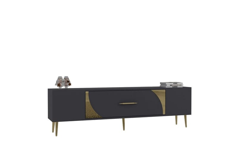 Aldor Tv-bänk 150 cm - Antracit/Guld - Möbler - Vardagsrum - Tv-möbler & mediamöbler - Tv-bänkar