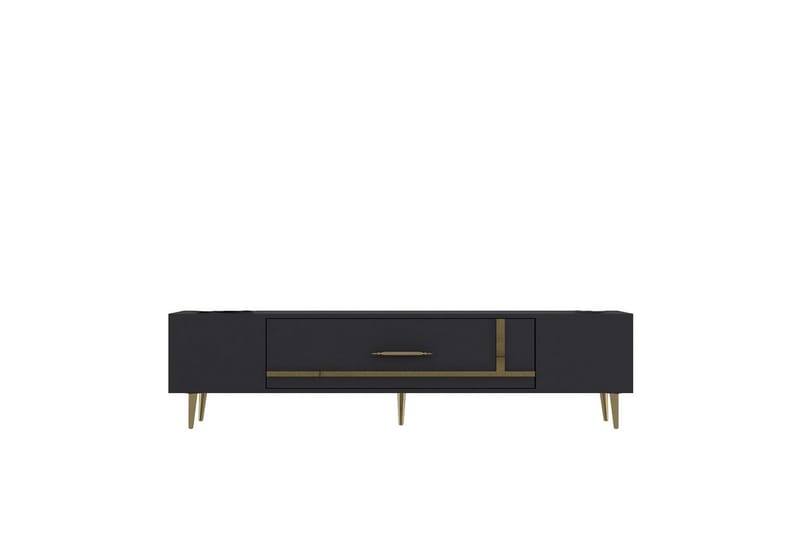 Aldor Tv-bänk 150 cm, Antracit/Guld