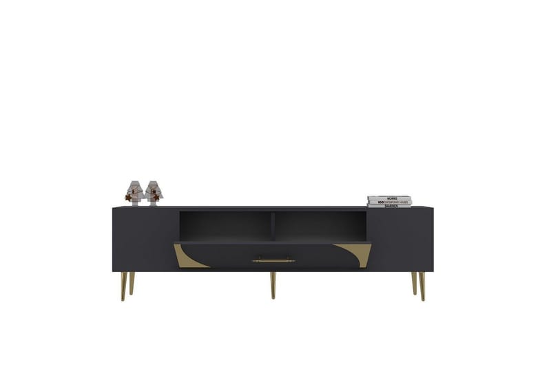 Aldor Tv-bänk 150 cm - Antracit/Guld - Möbler - Vardagsrum - Tv-möbler & mediamöbler - Tv-bänkar