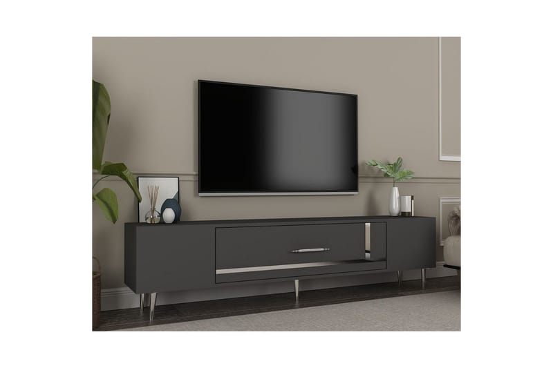 Aldor Tv-bänk 150 cm - Antracit/Silver - Möbler - Vardagsrum - Tv-möbler & mediamöbler - Tv-bänkar