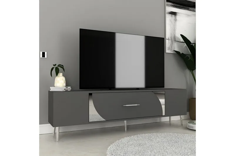Aldor Tv-bänk 150 cm - Antracit/Silver - Möbler - Vardagsrum - Tv-möbler & mediamöbler - Tv-bänkar
