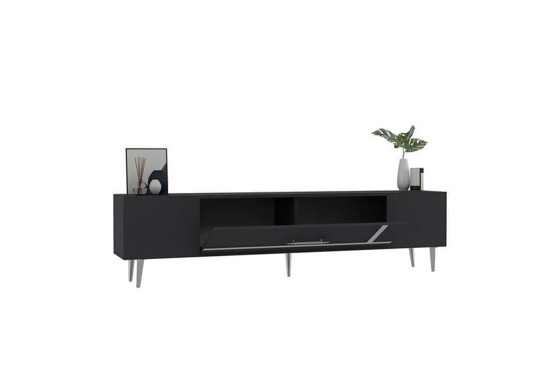 Aldor Tv-bänk 150 cm - Antracit/Silver - Möbler - Vardagsrum - Tv-möbler & mediamöbler - Tv-bänkar