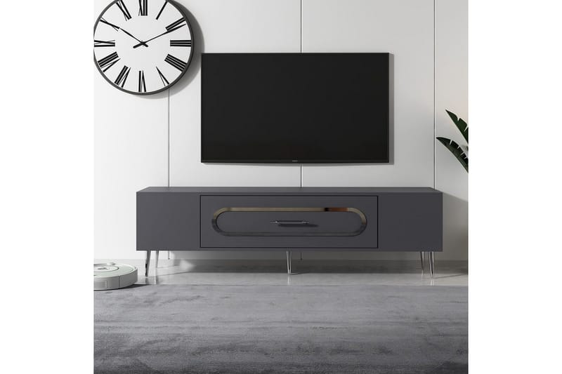Aldor Tv-bänk 150 cm - Antracit/Silver - Möbler - Vardagsrum - Tv-möbler & mediamöbler - Tv-bänkar