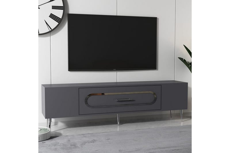 Aldor Tv-bänk 150 cm - Antracit/Silver - Möbler - Vardagsrum - Tv-möbler & mediamöbler - Tv-bänkar