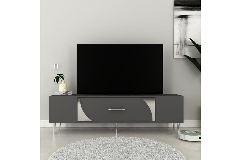 Aldor Tv-bänk 150 cm - Antracit/Silver - Möbler - Vardagsrum - Tv-möbler & mediamöbler - Tv-bänkar
