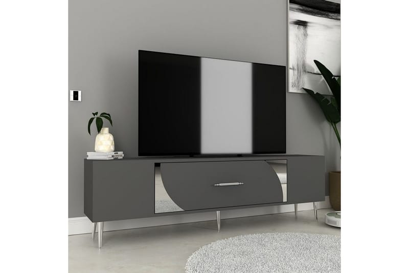Aldor Tv-bänk 150 cm - Antracit/Silver - Möbler - Vardagsrum - Tv-möbler & mediamöbler - Tv-bänkar