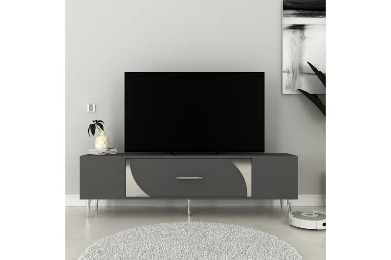 Aldor Tv-bänk 150 cm - Antracit/Silver - Möbler - Vardagsrum - Tv-möbler & mediamöbler - Tv-bänkar