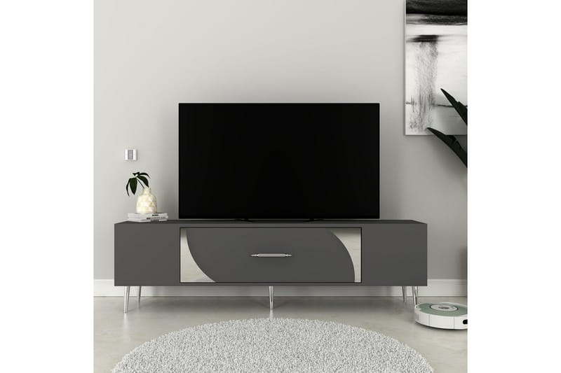 Aldor Tv-bänk 150 cm - Antracit/Silver - Möbler - Vardagsrum - Tv-möbler & mediamöbler - Tv-bänkar