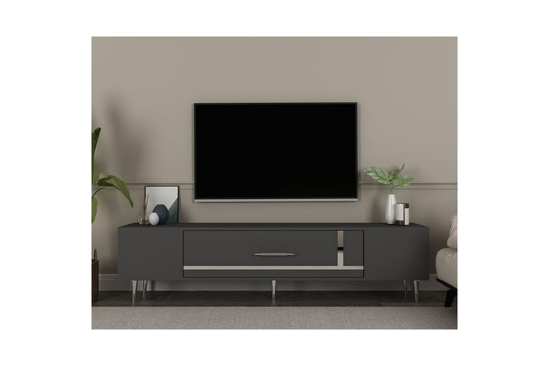Aldor Tv-bänk 150 cm - Antracit/Silver - Möbler - Vardagsrum - Tv-möbler & mediamöbler - Tv-bänkar