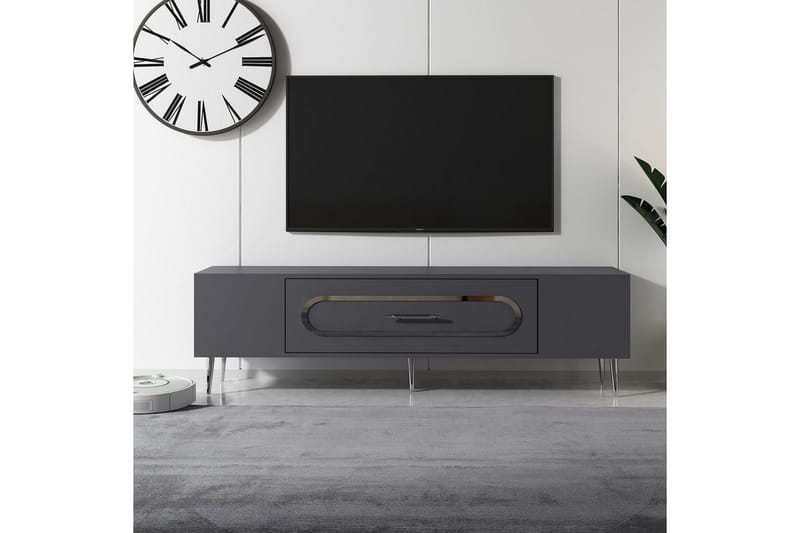 Aldor Tv-bänk 150 cm - Antracit/Silver - Möbler - Vardagsrum - Tv-möbler & mediamöbler - Tv-bänkar