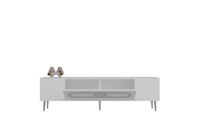 Aldor Tv-bänk 150 cm - Vit/Silver - Möbler - Vardagsrum - Tv-möbler & mediamöbler - Tv-bänkar