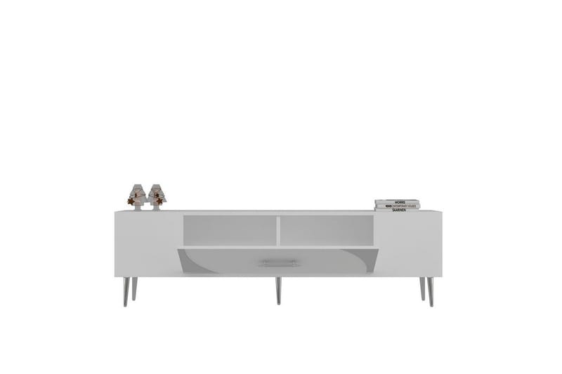 Aldor Tv-bänk 150 cm - Vit/Silver - Möbler - Vardagsrum - Tv-möbler & mediamöbler - Tv-bänkar