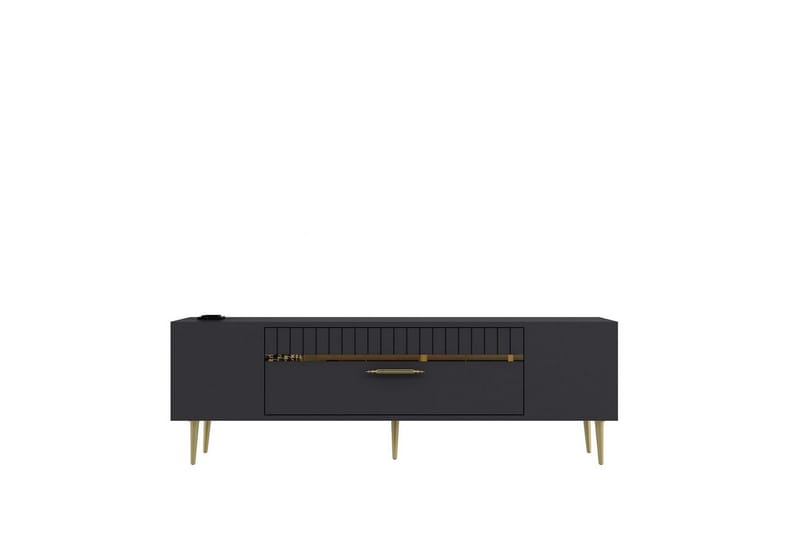 Anira Tv-bänk 150 cm, Antracit/Guld
