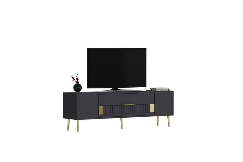 Anira Tv-bänk 150 cm - Antracit/Guld - Möbler - Vardagsrum - Tv-möbler & mediamöbler - Tv-bänkar