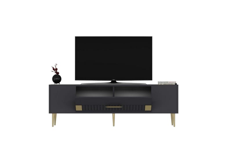 Anira Tv-bänk 150 cm - Antracit/Guld - Möbler - Vardagsrum - Tv-möbler & mediamöbler - Tv-bänkar