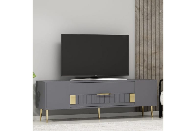 Anira Tv-bänk 150 cm - Antracit/Guld - Möbler - Vardagsrum - Tv-möbler & mediamöbler - Tv-bänkar