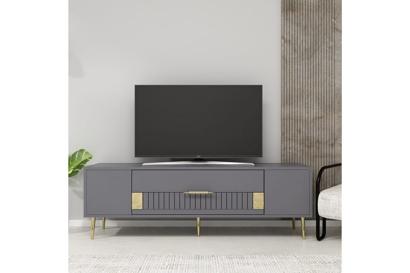 Anira Tv-bänk 150 cm - Antracit/Guld - Möbler - Vardagsrum - Tv-möbler & mediamöbler - Tv-bänkar