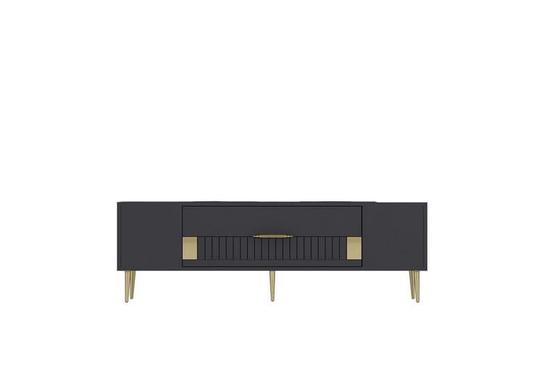 Anira Tv-bänk 150 cm, Antracit/Guld