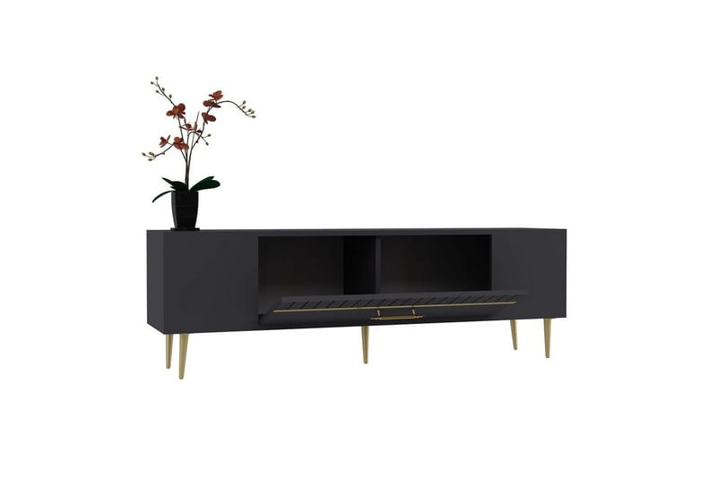 Anira Tv-bänk 150 cm - Antracit/Guld - Möbler - Vardagsrum - Tv-möbler & mediamöbler - Tv-bänkar