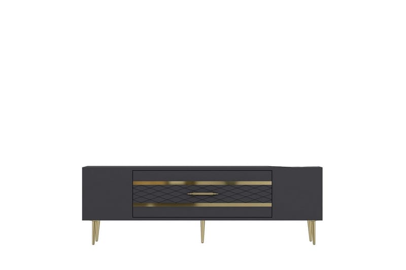 Anira Tv-bänk 150 cm, Antracit/Guld