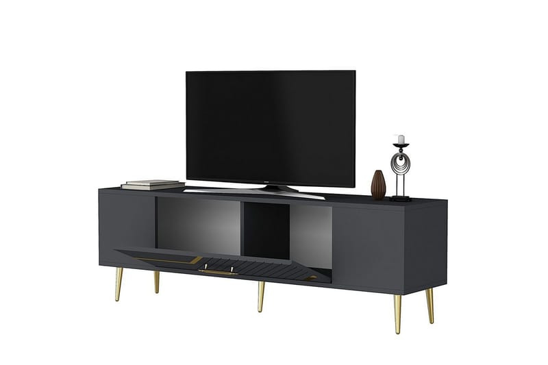 Anira Tv-bänk 150 cm - Antracit/Guld - Möbler - Vardagsrum - Tv-möbler & mediamöbler - Tv-bänkar