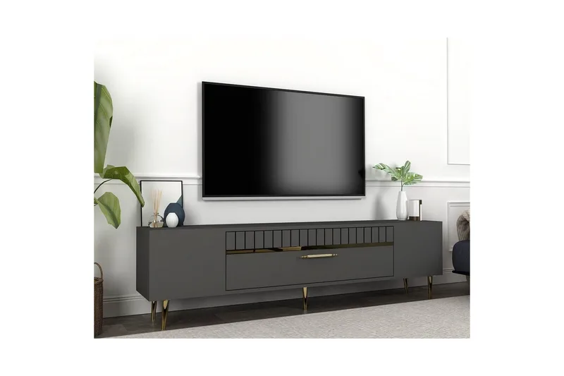 Anira Tv-bänk 150 cm - Antracit/Guld - Möbler - Vardagsrum - Tv-möbler & mediamöbler - Tv-bänkar