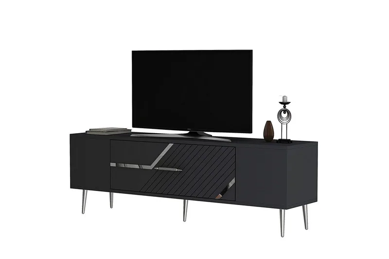 Anira Tv-bänk 150 cm - Antracit/Silver - Möbler - Vardagsrum - Tv-möbler & mediamöbler - Tv-bänkar