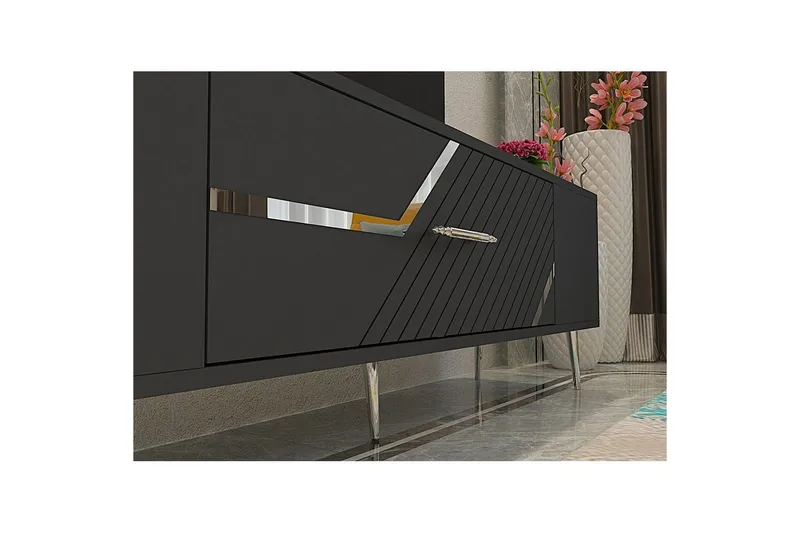 Anira Tv-bänk 150 cm - Antracit/Silver - Möbler - Vardagsrum - Tv-möbler & mediamöbler - Tv-bänkar