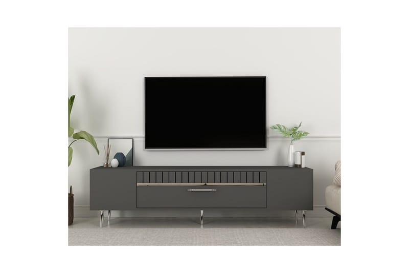 Anira Tv-bänk 150 cm - Antracit/Silver - Möbler - Vardagsrum - Tv-möbler & mediamöbler - Tv-bänkar