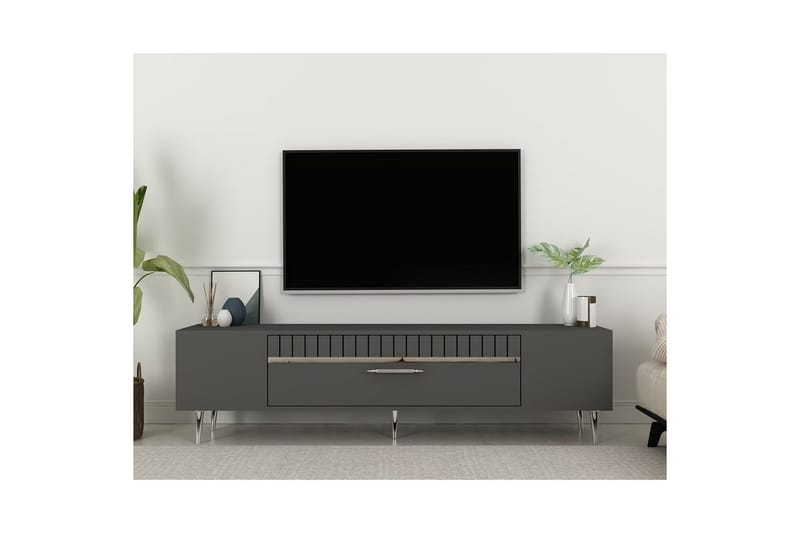 Anira Tv-bänk 150 cm - Antracit/Silver - Möbler - Vardagsrum - Tv-möbler & mediamöbler - Tv-bänkar