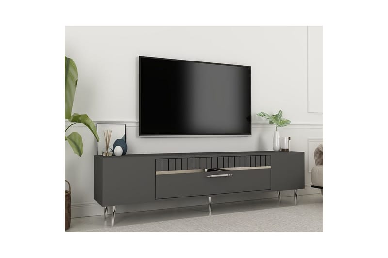 Anira Tv-bänk 150 cm - Antracit/Silver - Möbler - Vardagsrum - Tv-möbler & mediamöbler - Tv-bänkar