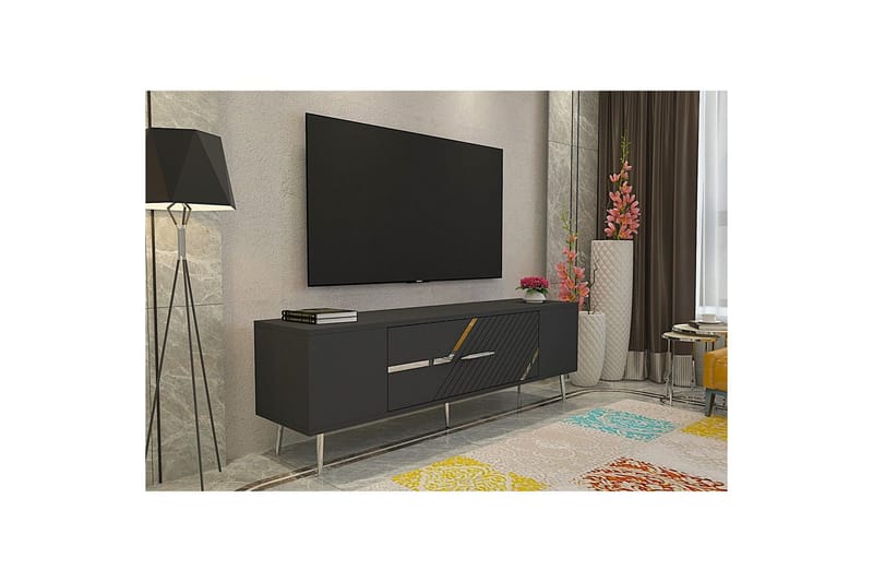 Anira Tv-bänk 150 cm - Antracit/Silver - Möbler - Vardagsrum - Tv-möbler & mediamöbler - Tv-bänkar