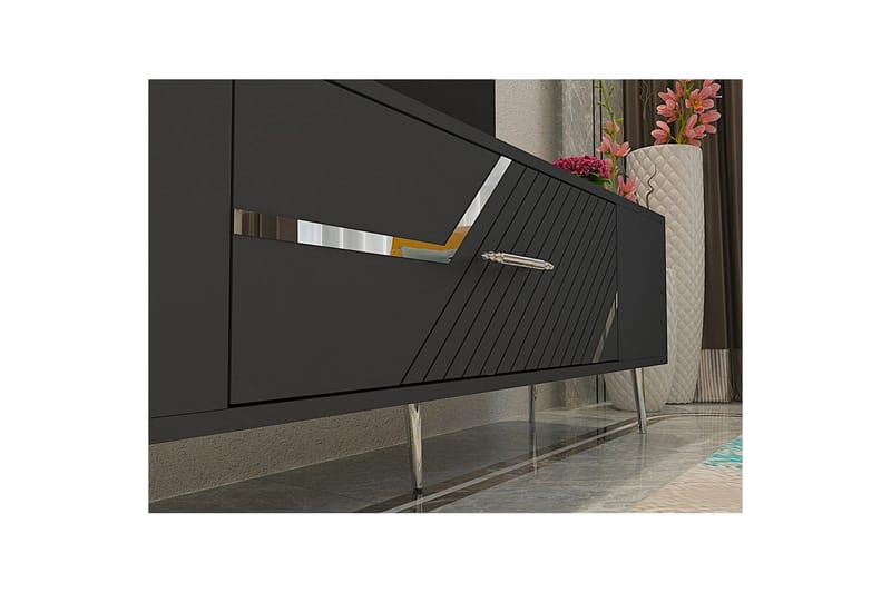 Anira Tv-bänk 150 cm - Antracit/Silver - Möbler - Vardagsrum - Tv-möbler & mediamöbler - Tv-bänkar