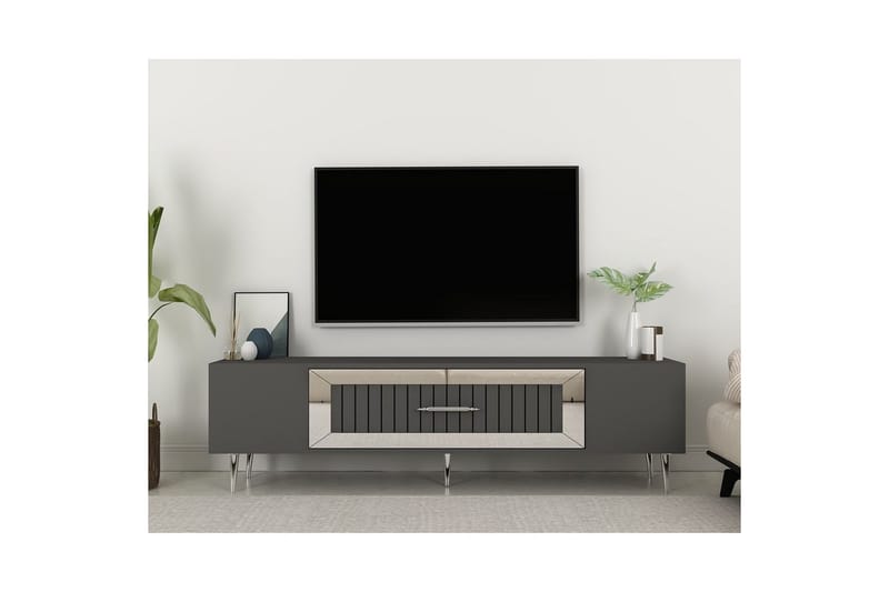 Anira Tv-bänk 150 cm - Antracit/Silver - Möbler - Vardagsrum - Tv-möbler & mediamöbler - Tv-bänkar