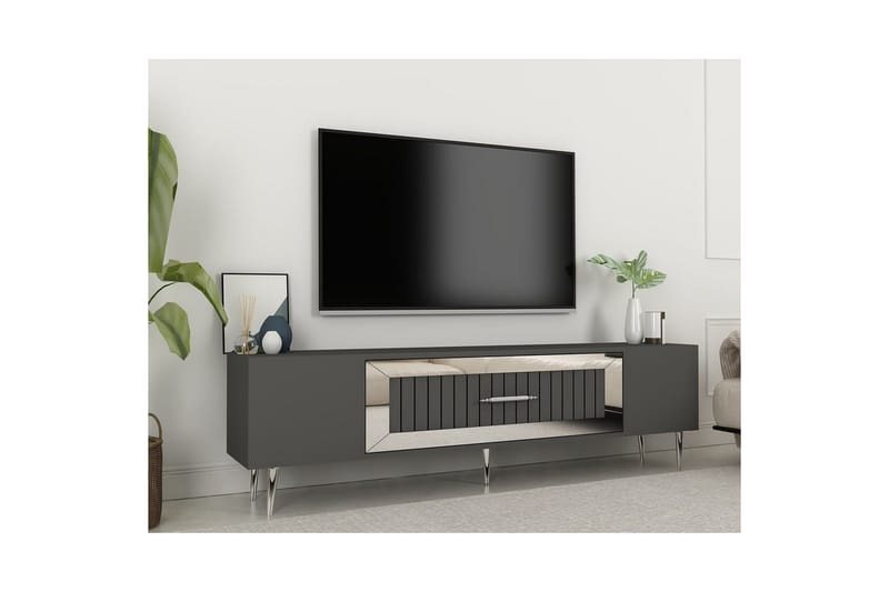 Anira Tv-bänk 150 cm - Antracit/Silver - Möbler - Vardagsrum - Tv-möbler & mediamöbler - Tv-bänkar