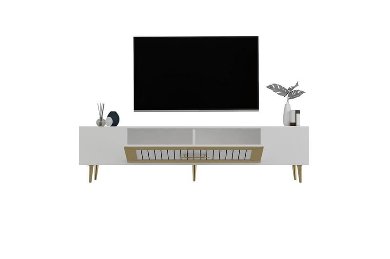 Anira Tv-bänk 150 cm - Vit/Guld - Möbler - Vardagsrum - Tv-möbler & mediamöbler - Tv-bänkar
