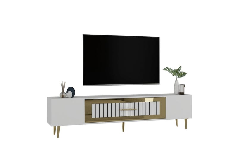 Anira Tv-bänk 150 cm - Vit/Guld - Möbler - Vardagsrum - Tv-möbler & mediamöbler - Tv-bänkar