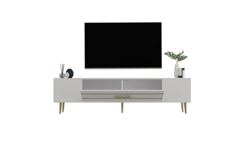 Anira Tv-bänk 150 cm - Vit/Guld - Möbler - Vardagsrum - Tv-möbler & mediamöbler - Tv-bänkar