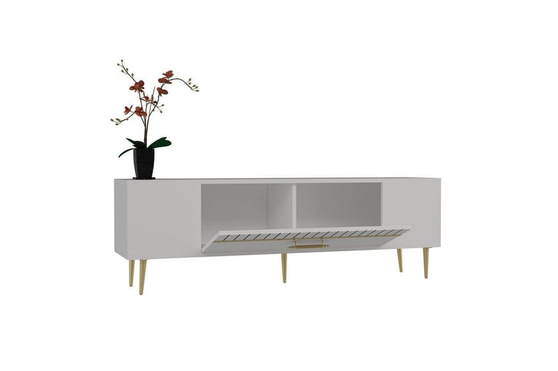 Anira Tv-bänk 150 cm - Vit/Guld - Möbler - Vardagsrum - Tv-möbler & mediamöbler - Tv-bänkar